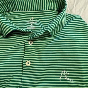 Rhoback Green Striped Polo Shirt with FDNY embroidery - XL